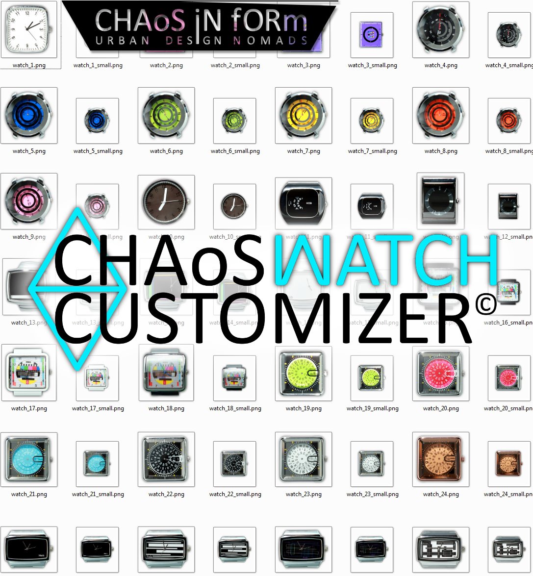 Kontaktabzug der Zifferblatt-Dateien watch_1.png bis watch_28.png, 2012